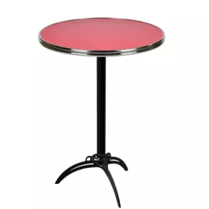 Table mange debout extérieure avec plateau rouge horizontal