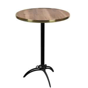 Table avec plateau résistant aux intempéries en bois noble.