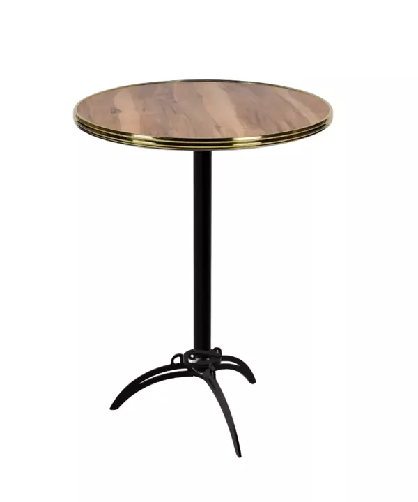 Table avec plateau résistant aux intempéries en bois noble.