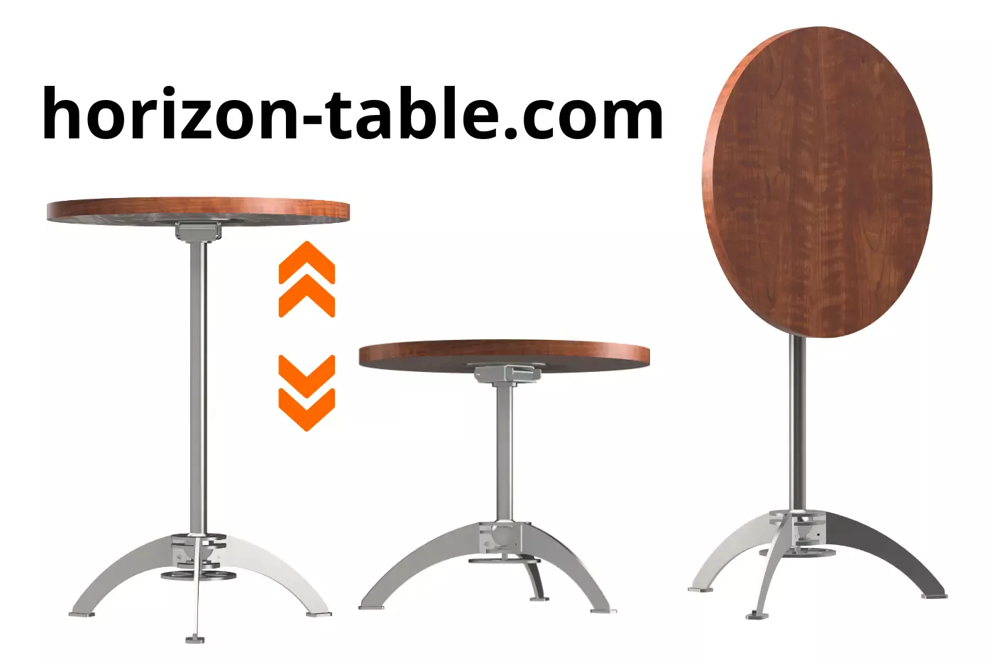 Mange debout table haute réglable en hauteur et rabattable.